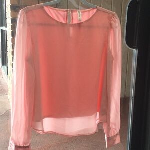 Zenana Outfitters Pink Long Sleeve Blouse